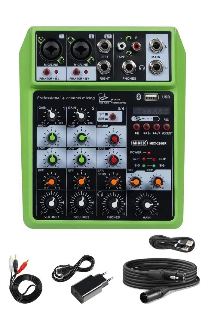Midex MDX-280GR Ses Kartlı Ses Mikseri Stüdyo Kayıt Mixer Midex MDX-280GR Ses Kartlı Ses Mikseri Stüdyo Kayıt Mixer