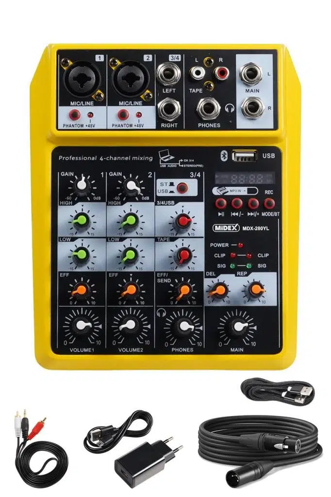Midex MDX-280YL Ses Kartlı Ses Mikseri Stüdyo Kayıt Mixer Midex MDX-280YL Ses Kartlı Ses Mikseri Stüdyo Kayıt Mixer