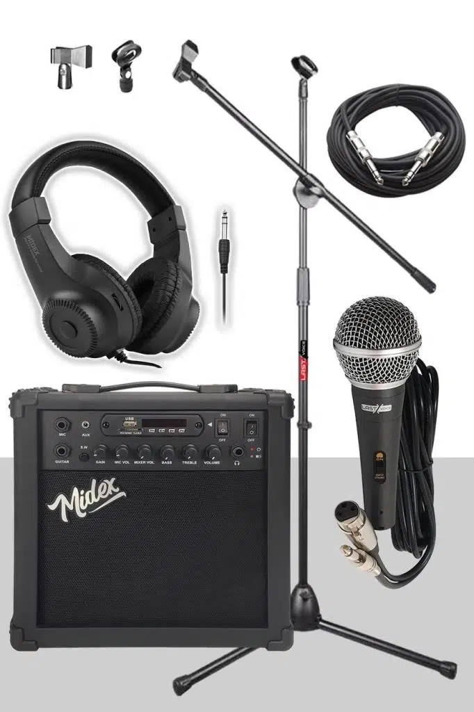 Midex MGA-25BK-PAK Elektro Gitar Amfisi 25 Watt USB Bluetooth ve Şarjlı (Amfi Mikrofon Stand Kulaklık Jack Kablo) Midex MGA-25BK-PAK Elektro Gitar Amfisi 25 Watt USB Bluetooth ve Şarjlı (Amfi Mikrofon Stand Kulaklık Jack Kablo)