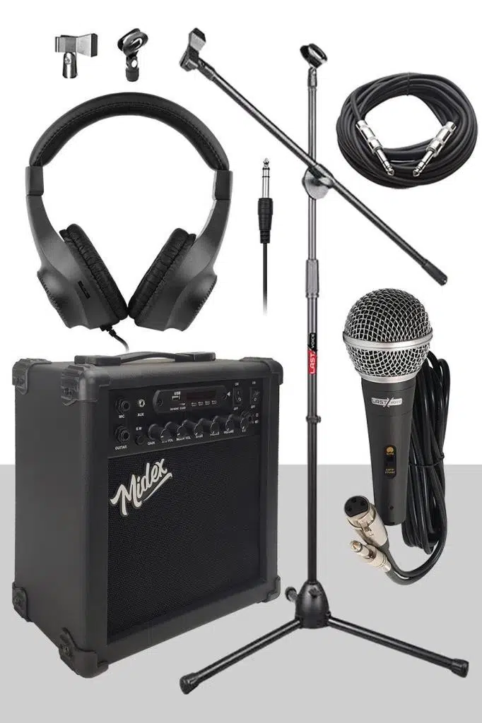 Midex MGA-25BK-PAK Elektro Gitar Amfisi 25 Watt USB Bluetooth ve Şarjlı (Amfi Mikrofon Stand Kulaklık Jack Kablo) Midex MGA-25BK-PAK Elektro Gitar Amfisi 25 Watt USB Bluetooth ve Şarjlı (Amfi Mikrofon Stand Kulaklık Jack Kablo)