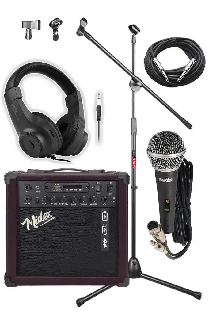 Midex MGA-25BN-PAK Elektro Gitar Amfisi 25 Watt USB Bluetooth ve Şarjlı (Amfi Mikrofon Stand Kulaklık Jack Kablo) Midex MGA-25BN-PAK Elektro Gitar Amfisi 25 Watt USB Bluetooth ve Şarjlı (Amfi Mikrofon Stand Kulaklık Jack Kablo)