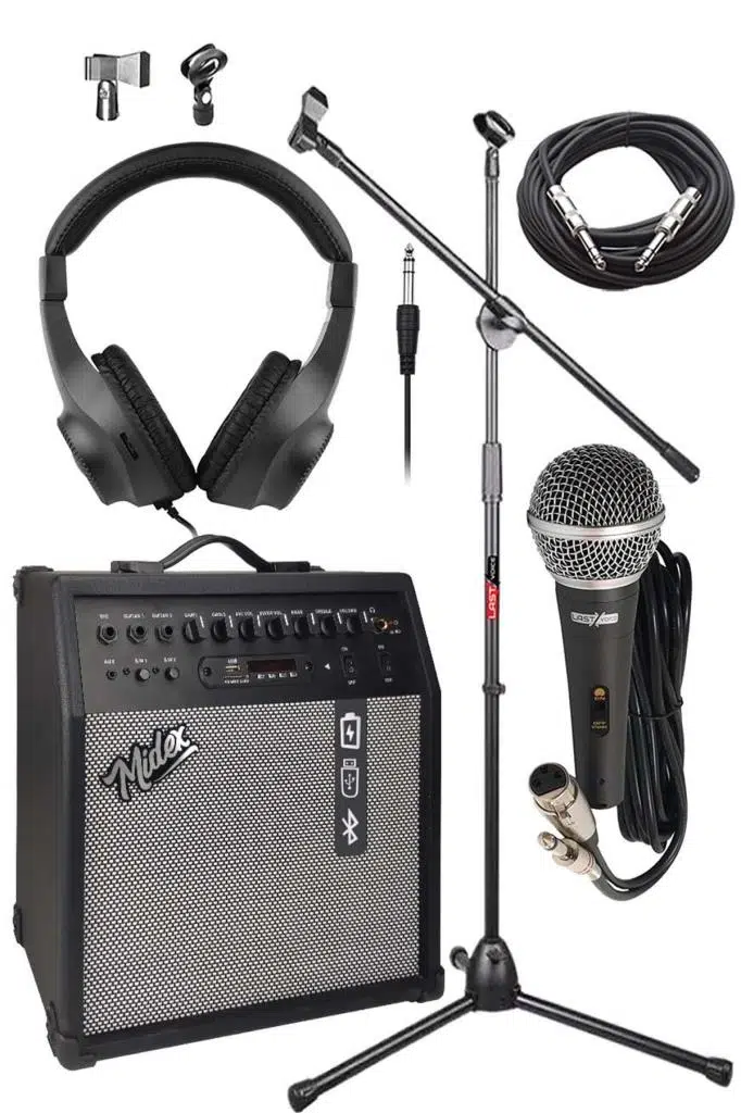 Midex MGA-50BK-PAK Elektro Gitar Amfisi 50 Watt USB Bluetooth Şarjlı 4 girişli (Mikrofon Kulaklık Stand Kablo) Midex MGA-50BK-PAK Elektro Gitar Amfisi 50 Watt USB Bluetooth Şarjlı 4 girişli (Mikrofon Kulaklık Stand Kablo)