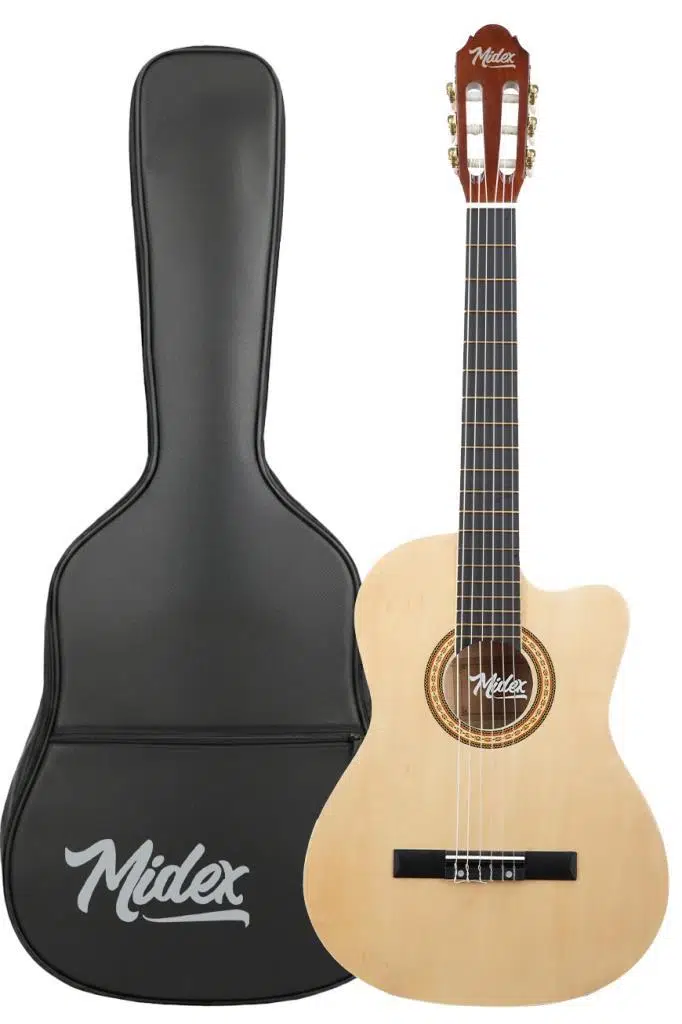 Midex MGX-100CR Üst Seviye Klasik Gitar 4/4 Sap Ayarlı (Çanta Askı Capo Metod Pena)