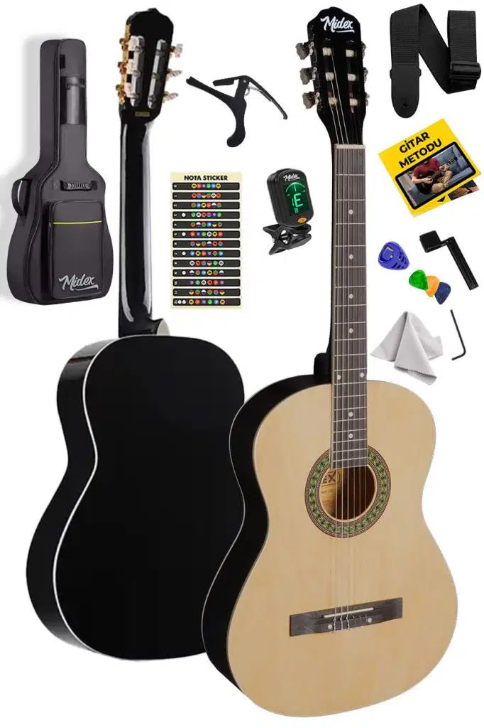 Midex MGX-150 Üst Kalite Klasik Gitar Sap Ayarlı Doğal Ahşap Gül Klavye 4/4 Yetişkin Midex MGX-150 Üst Kalite Klasik Gitar Sap Ayarlı Doğal Ahşap Gül Klavye 4/4 Yetişkin