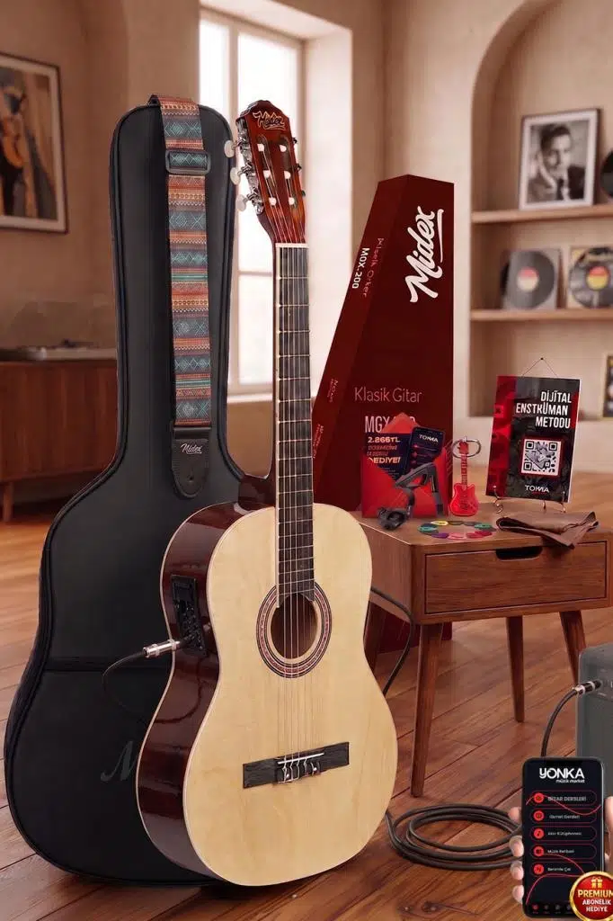 Midex MGX-200NT-EQ Ekolayzerli Profesyonel Elektro Klasik Gitar Seti Natural 4/4 Üst Segment Midex MGX-200NT-EQ Ekolayzerli Profesyonel Elektro Klasik Gitar Seti Natural 4/4 Üst Segment