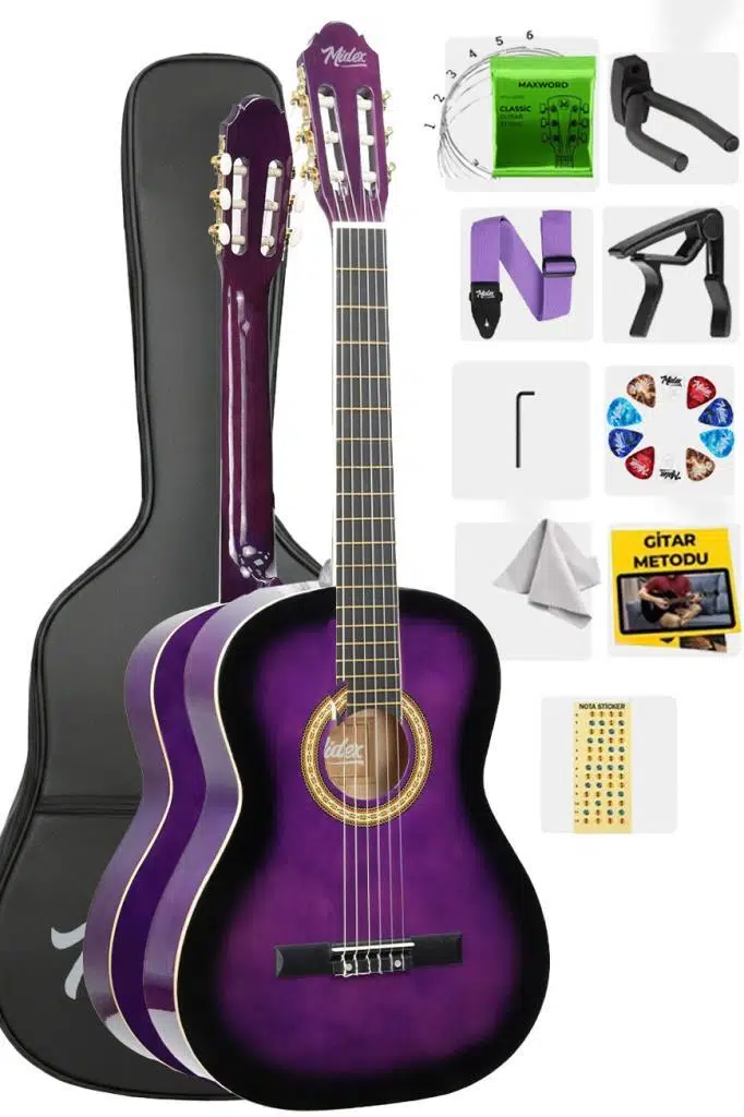 Midex MGX-200PRP Kaliteli Klasik Gitar 4/4 Yetişkin Boy Full Set Midex MGX-200PRP Kaliteli Klasik Gitar 4/4 Yetişkin Boy Full Set