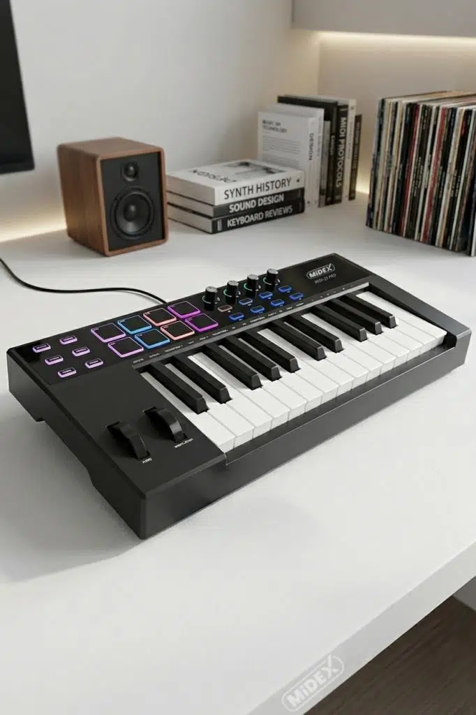 Midex Midi-25 PRO Midi Klavye 25 Tuşlu Midi Keyboard 8 Pad Midex Midi-25 PRO Midi Klavye 25 Tuşlu Midi Keyboard 8 Pad