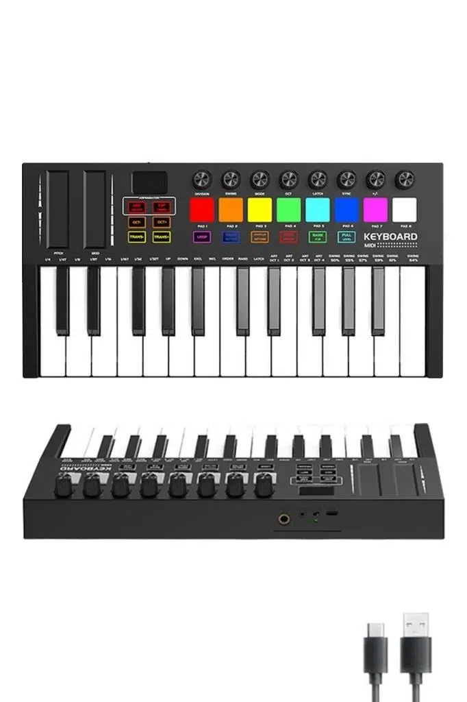 Midex Midi Paket-3 Stüdyo Ekipmanları Seti Ses Kartı Midi Klavye Mikrofon Kulaklık
