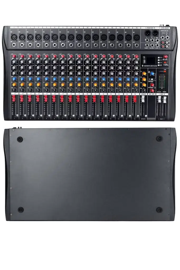 Midex Mix DM-16 Deck Mikser 16 Kanal Ses Mikseri (Bluetooth USB Efekt)
