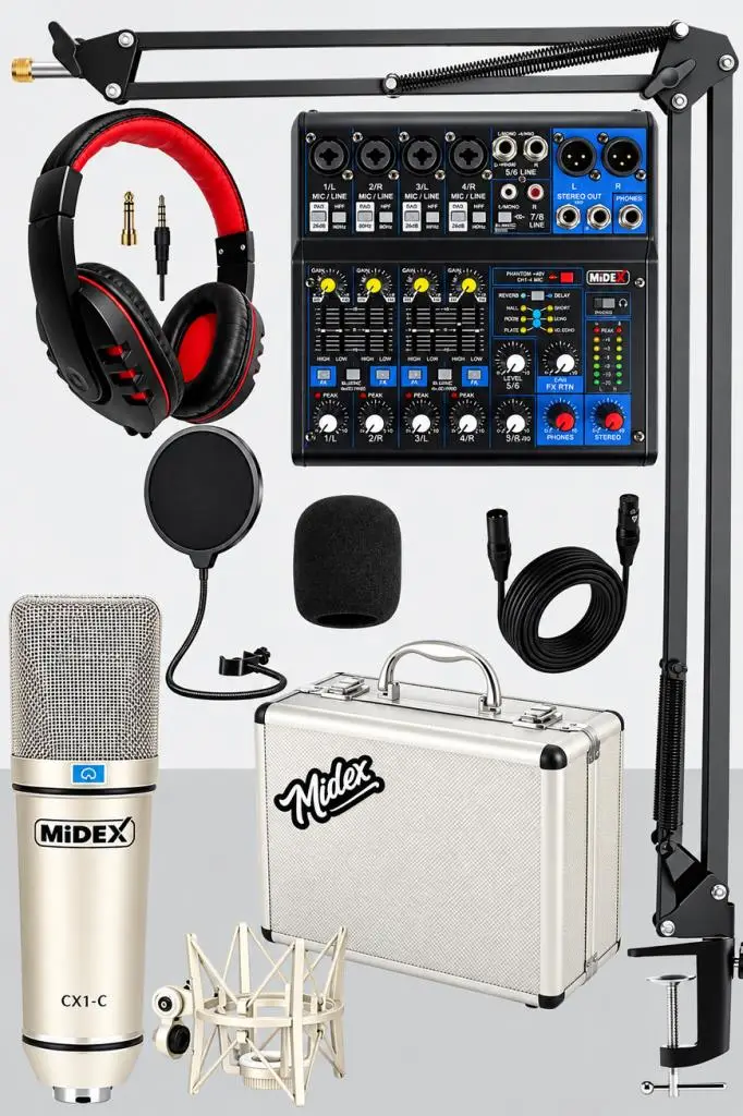 Midex Mix Paket-4 Stüdyo Youtuber Podcast Kayıt Ekipman Seti CX1