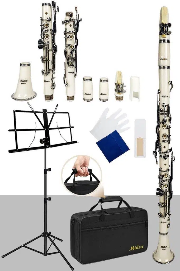 Midex MK-404 Profesyonel Sol Klarnet 4 Yüzüklü (Nota Sehpası Çanta ve Full Aksesuar) Midex MK-404 Profesyonel Sol Klarnet 4 Yüzüklü (Nota Sehpası Çanta ve Full Aksesuar)