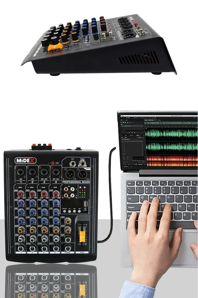 Midex MP-400 Amfili Power Mikser 2x200 WATT 4 Kanal (Bluetooth USB Efekt Kayıt) Midex MP-400 Amfili Power Mikser 2x200 WATT 4 Kanal (Bluetooth USB Efekt Kayıt)