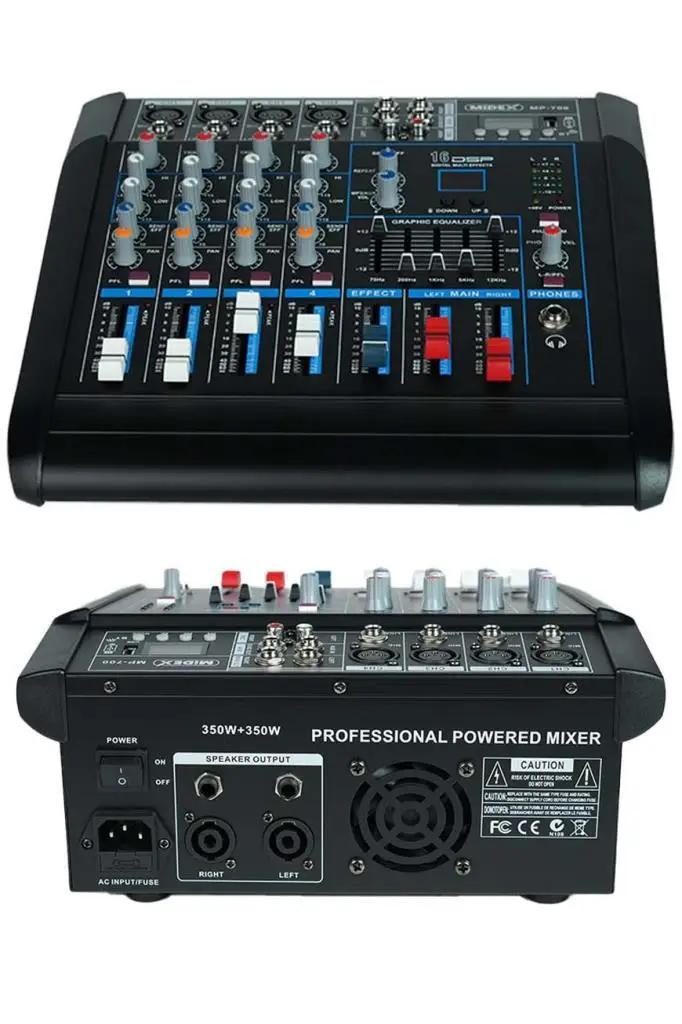 Midex MP-700 Amfili Power Mikser 2x350 WATT 4 Kanal Dsp Efekt EQ Usb