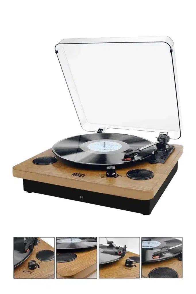 Midex Mtx-256 Nostaljik Pikap Plak Çalar (Şarjlı Bluetooth Aux Hoparlörlü 3 Devir) İğne Dahil Midex Mtx-256 Nostaljik Pikap Plak Çalar (Şarjlı Bluetooth Aux Hoparlörlü 3 Devir) İğne Dahil