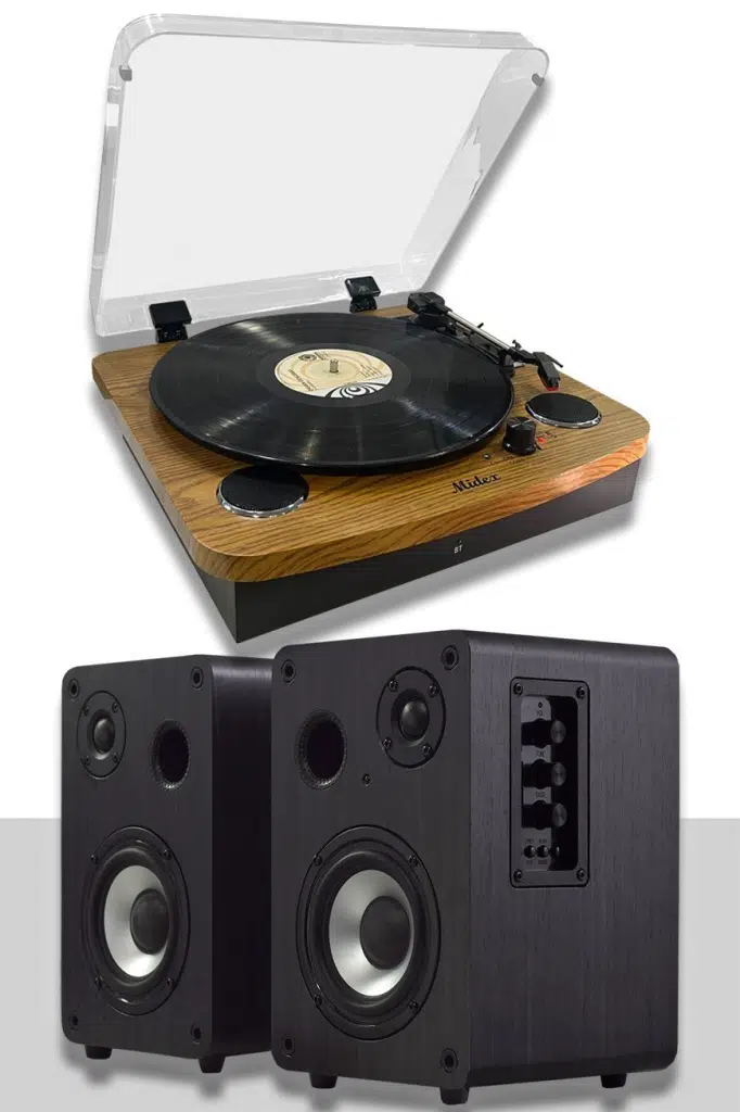 Midex Mtx-256S SET Nostaljik Pikap Plak Çalar ve Hoparlör Ses Sistemi Seti (Bluetooth USB)