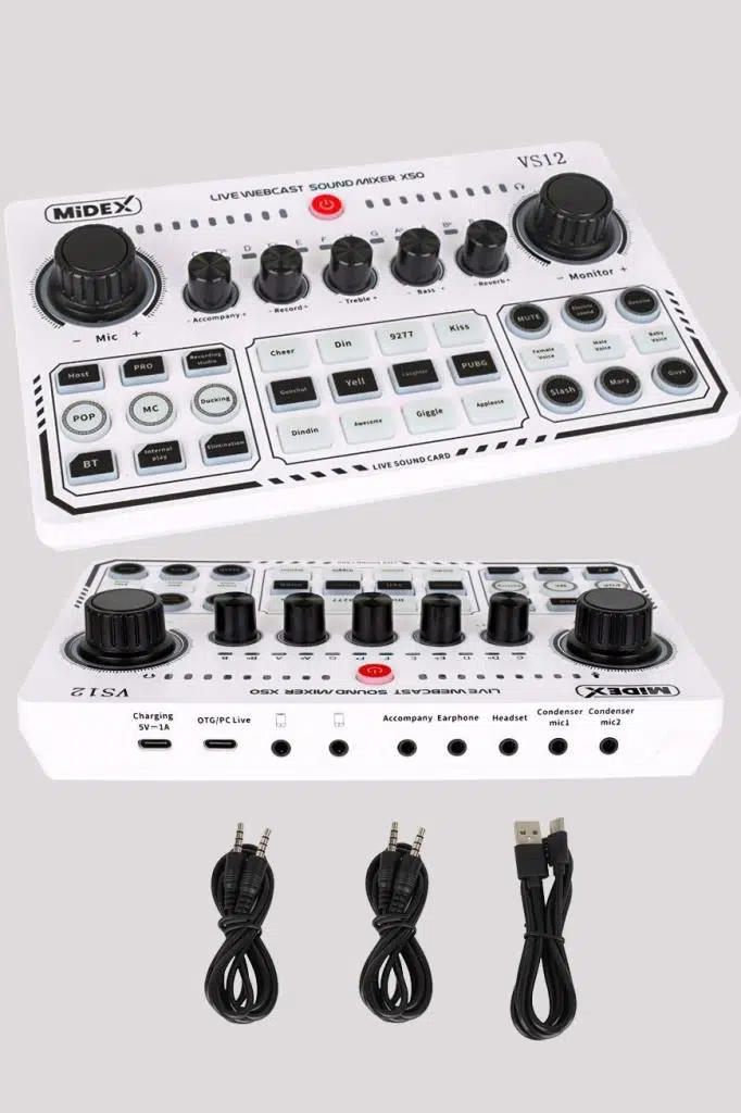 Midex MX-2020 White Power Paket-2 Stüdyo Mikrofon Şarjlı Ses Kartı Kulaklık Stand (Kayıt ve Canlı Yayın) Midex MX-2020 White Power Paket-2 Stüdyo Mikrofon Şarjlı Ses Kartı Kulaklık Stand (Kayıt ve Canlı Yayın)