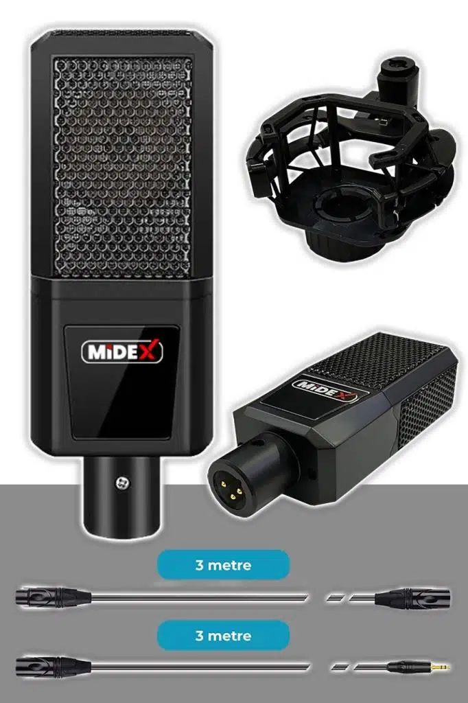 Midex MX2020-GLX-500 PRO Midex Ses Kartı ve Condenser Mikrofon Stand Filtre Set Midex MX2020-GLX-500 PRO Midex Ses Kartı ve Condenser Mikrofon Stand Filtre Set