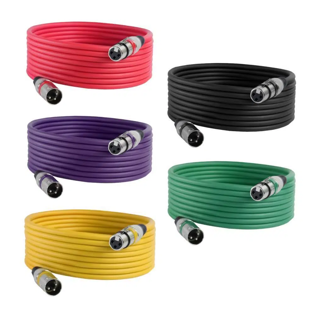 Midex MXL-10M-5x Kaliteli XLR TO XLR 10 mt. Mikrofon Kablosu (5 Adet 5 Renk)