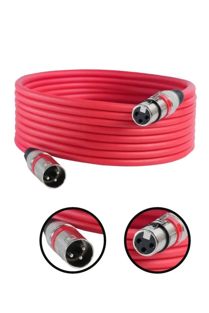 Midex MXL-10M-RD Kaliteli XLR TO XLR 10 mt. Mikrofon Kablosu