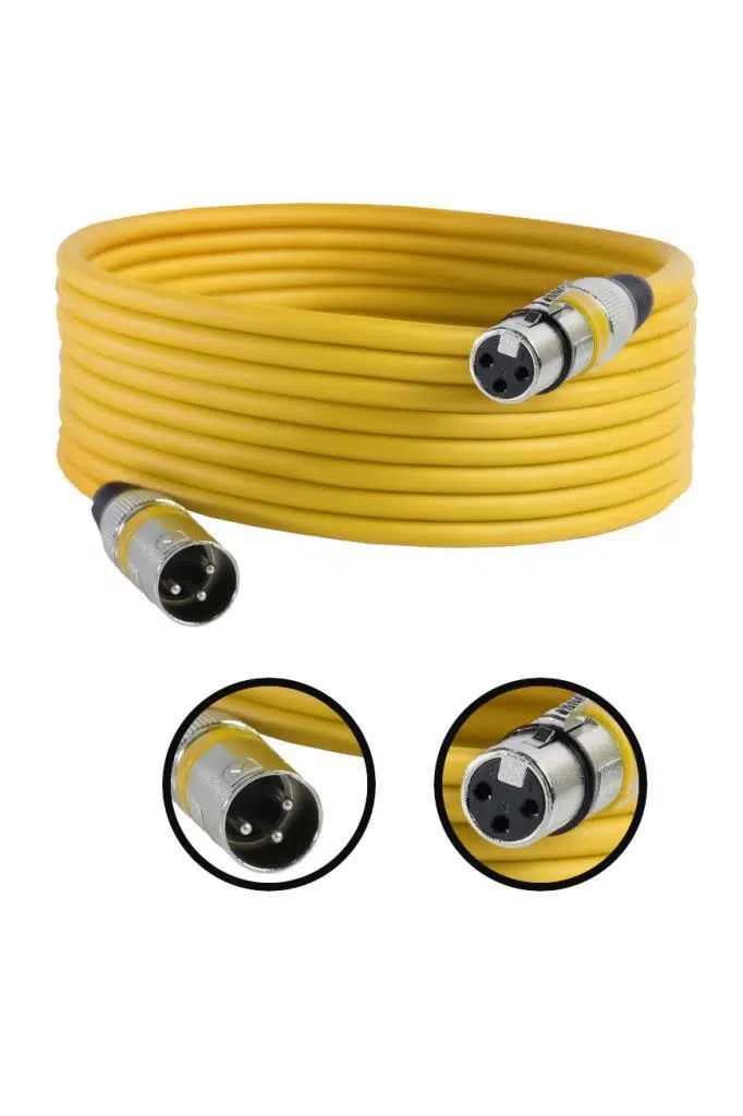 Midex MXL-10M-YLW Kaliteli XLR TO XLR 10 mt. Mikrofon Kablosu