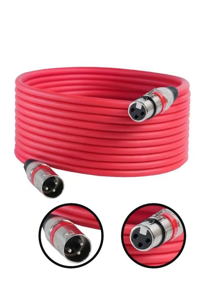 Midex MXL-15M-RD Kaliteli XLR TO XLR 15 mt. Mikrofon Kablosu