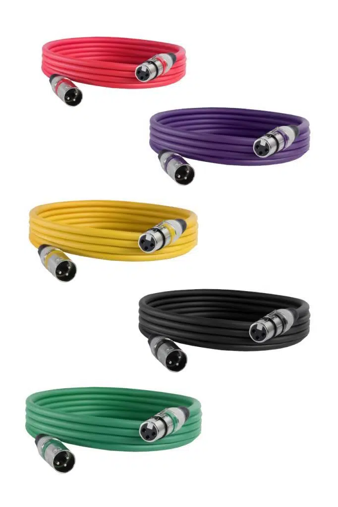 Midex MXL-3M-5x Kaliteli XLR TO XLR 3 mt. Mikrofon Kablosu (5 Adet 5 Renk)