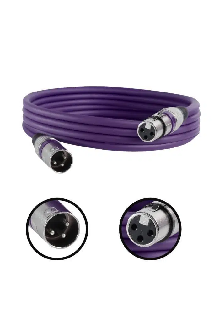 Midex MXL-3M-5x Kaliteli XLR TO XLR 3 mt. Mikrofon Kablosu (5 Adet 5 Renk)