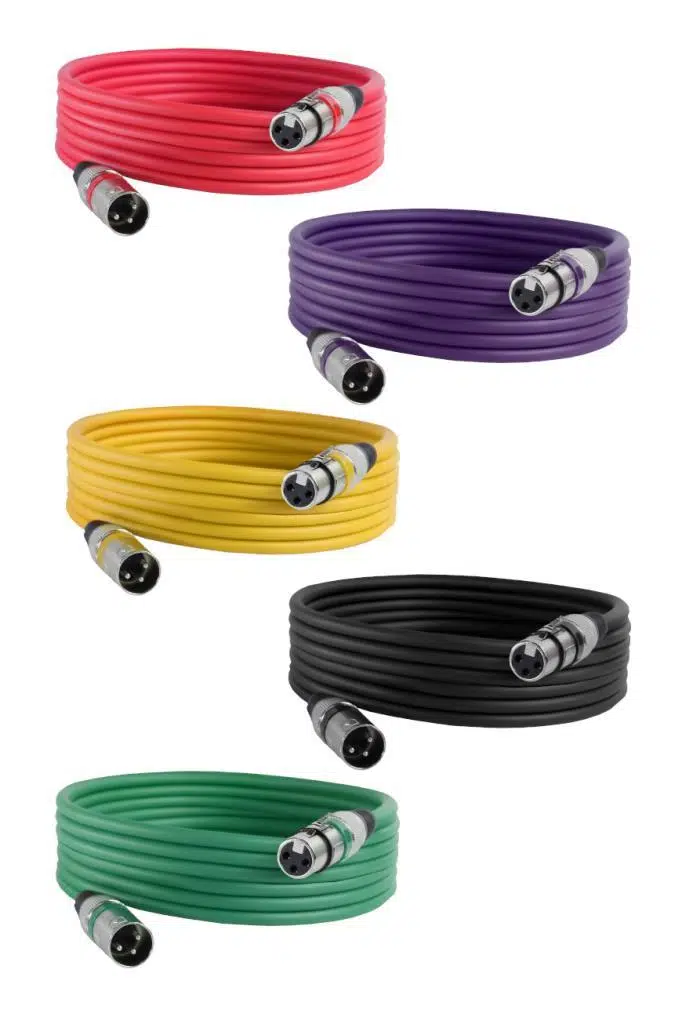 Midex MXL-5M-5x Kaliteli XLR TO XLR 5 mt. Mikrofon Kablosu (5 Adet 5 Renk)