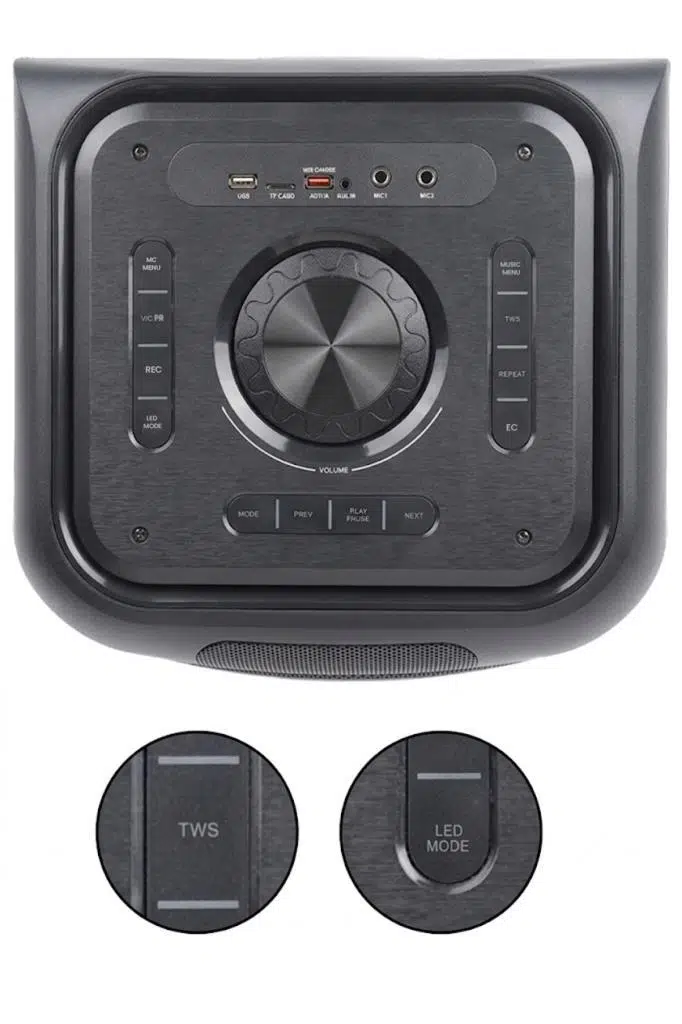 Midex MXR-2000 Mikrofonlu Portatif Taşınabilir Ses Sistemi Hoparlör 2000W (Radyo Bluetooth)