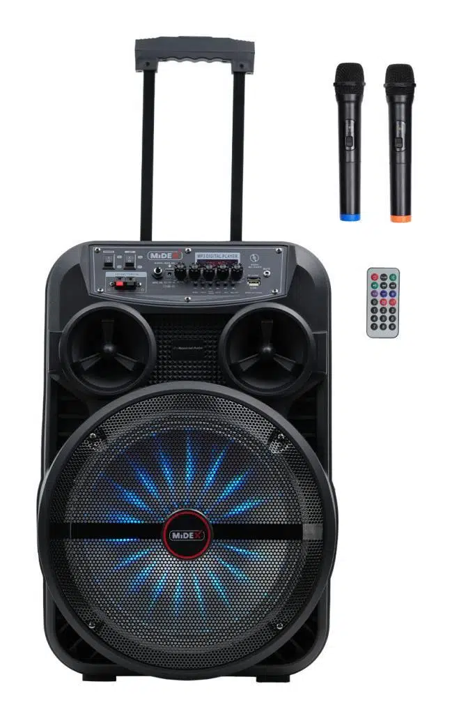 Midex MXR-280 Taşınabilir Mikrofonlu Işıklı Akülü Ses Sistemi Hoparlör (12 İnç 280 Watt)