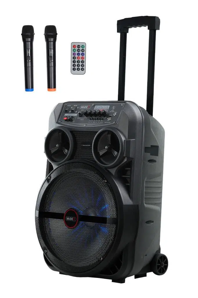 Midex MXR-280 Taşınabilir Mikrofonlu Işıklı Akülü Ses Sistemi Hoparlör (12 İnç 280 Watt)