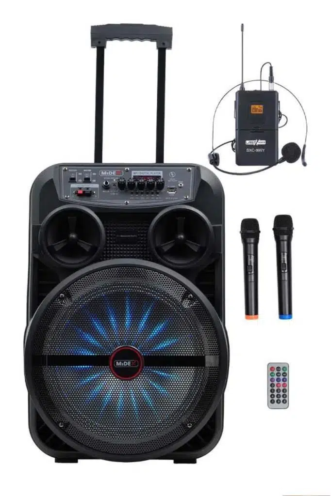 Midex MXR-280SXC Taşınabilir Seyyar Portatif 3 Mikrofonlu Şarjlı Ses Sistemi Hoparlör (280 Watt)
