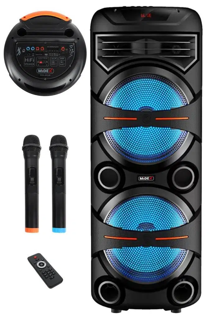 Midex MXR-600 Taşınabilir Seyyar Mikrofonlu Işıklı Akülü Ses Sistemi Hoparlör (600 Watt) Midex MXR-600 Taşınabilir Seyyar Mikrofonlu Işıklı Akülü Ses Sistemi Hoparlör (600 Watt)