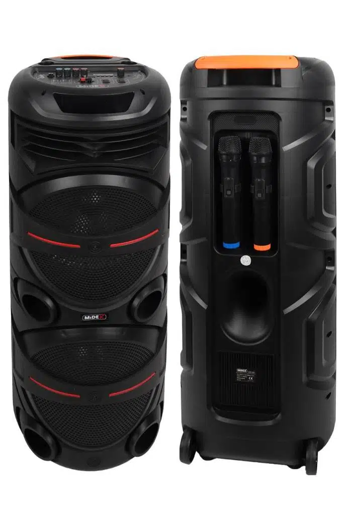 Midex MXR-600 Taşınabilir Seyyar Mikrofonlu Işıklı Akülü Ses Sistemi Hoparlör (600 Watt) Midex MXR-600 Taşınabilir Seyyar Mikrofonlu Işıklı Akülü Ses Sistemi Hoparlör (600 Watt)