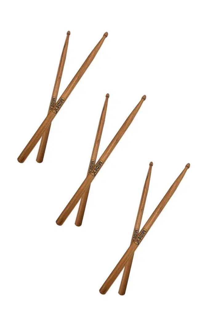 Midex OAK-110-7A-3X Ahşap Meşe Ağacı Bateri Baget Davul Bageti 7A Drumsticks (3 Çift) Midex OAK-110-7A-3X Ahşap Meşe Ağacı Bateri Baget Davul Bageti 7A Drumsticks (3 Çift)