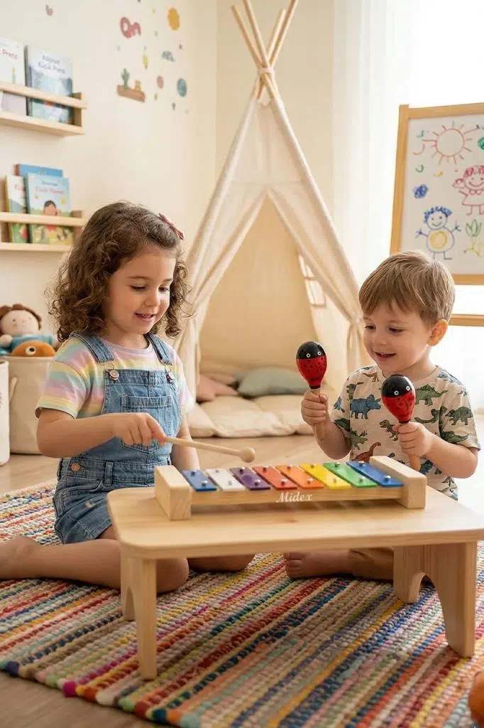 Midex Örf Aletleri Seti Mini Paket Ksilofon ve Marakas Çocuklar için Eğitici Müzik Aleti Midex Örf Aletleri Seti Mini Paket Ksilofon ve Marakas Çocuklar için Eğitici Müzik Aleti