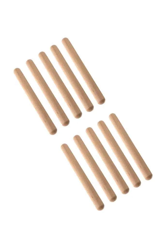 Midex Orf-BT-55-5X Örf Aletleri Ahşap Akça Ağaç Ritim Çubuğu 10 Adet ( 5 Çift)