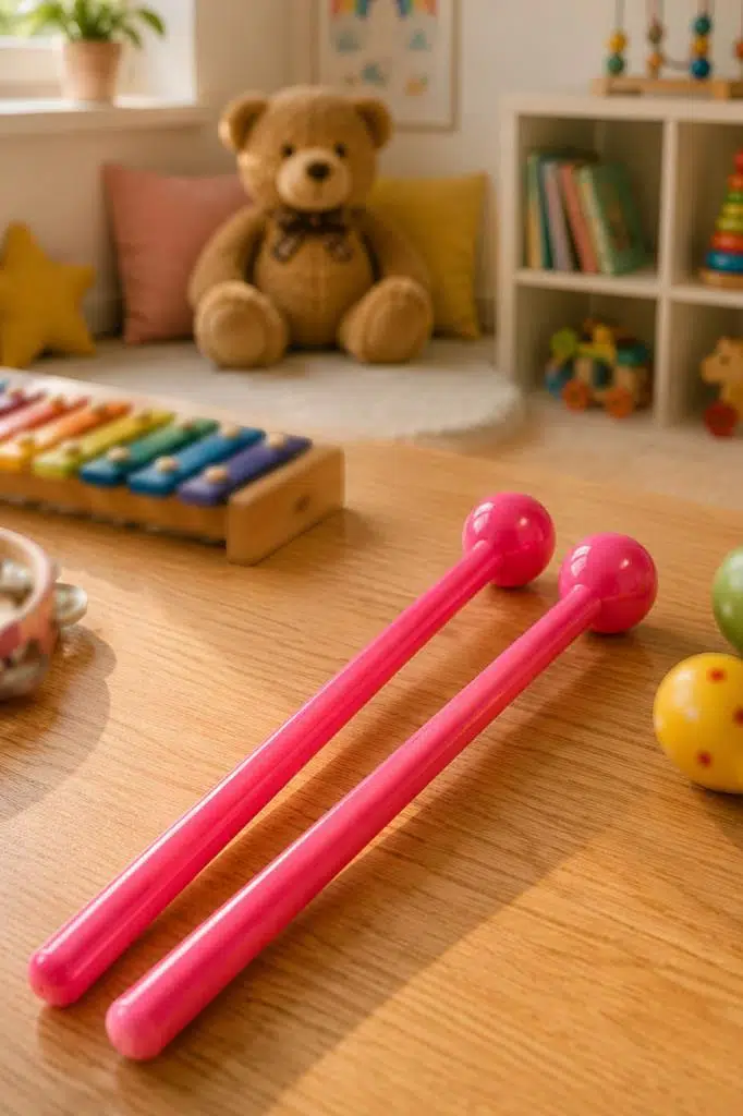 Midex Orf-TFK-20PK Pembe Çocuk Davulu Tokmağı Ritim Çubuğu Örf Aleti 23 cm (Karbon Fiber)