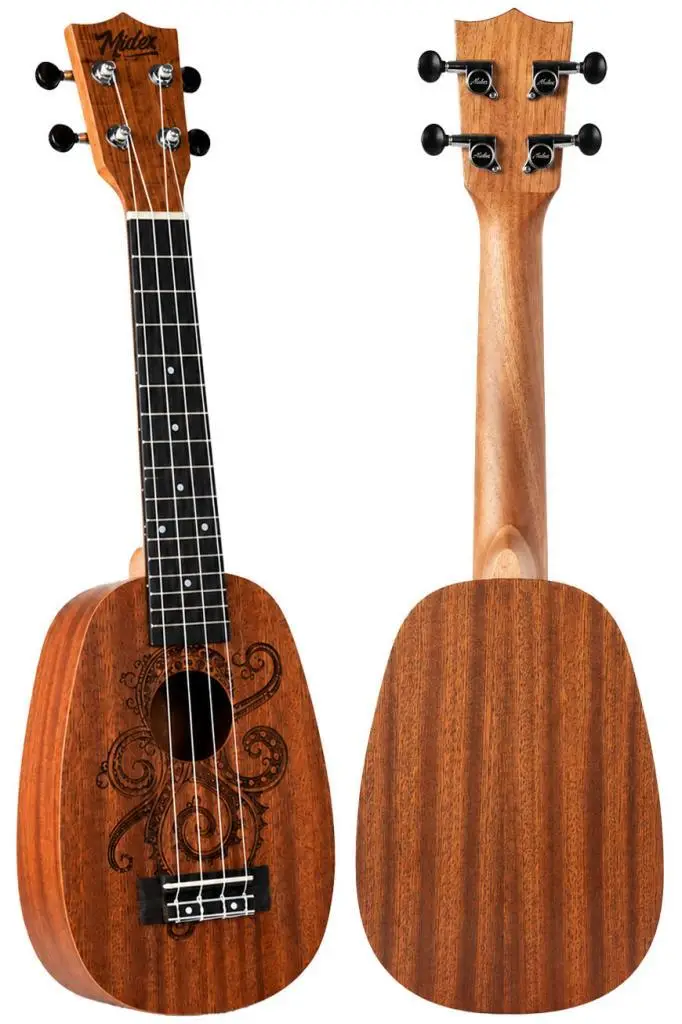 Midex PA-24MT Kaliteli Ananas Gövde Dövme Desenli Concert Ukulele Seti Pineapple Body