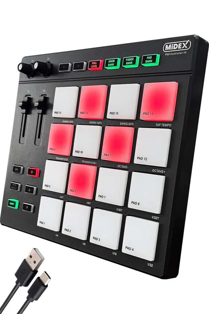 Midex Pad Controller-16 Launchpad Midi Pad Controller (48 Adet Pad Bankası) Midex Pad Controller-16 Launchpad Midi Pad Controller (48 Adet Pad Bankası)