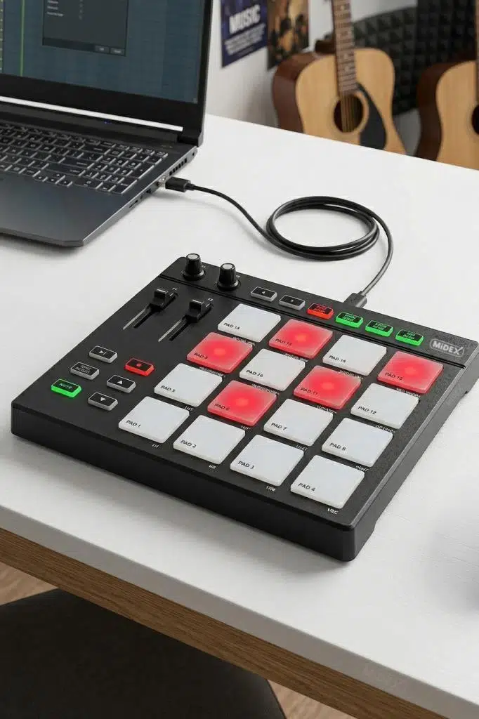 Midex Pad Controller-16 Launchpad Midi Pad Controller (48 Adet Pad Bankası) Midex Pad Controller-16 Launchpad Midi Pad Controller (48 Adet Pad Bankası)