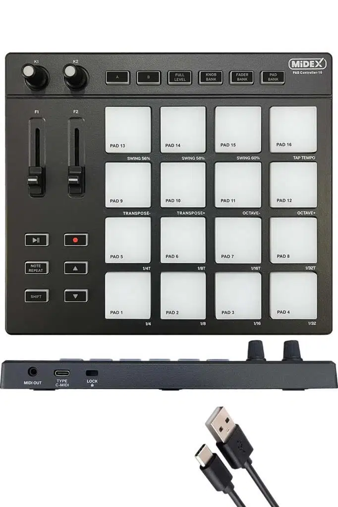 Midex Pad Controller-16 Launchpad Midi Pad Controller (48 Adet Pad Bankası) Midex Pad Controller-16 Launchpad Midi Pad Controller (48 Adet Pad Bankası)