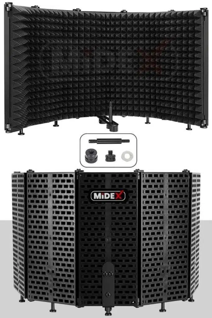 Midex PF-43 Mikrofon Ses Yalıtım İzolasyon Paneli 5 Bölümlü Ayaklı (69x26 cm) Midex PF-43 Mikrofon Ses Yalıtım İzolasyon Paneli 5 Bölümlü Ayaklı (69x26 cm)