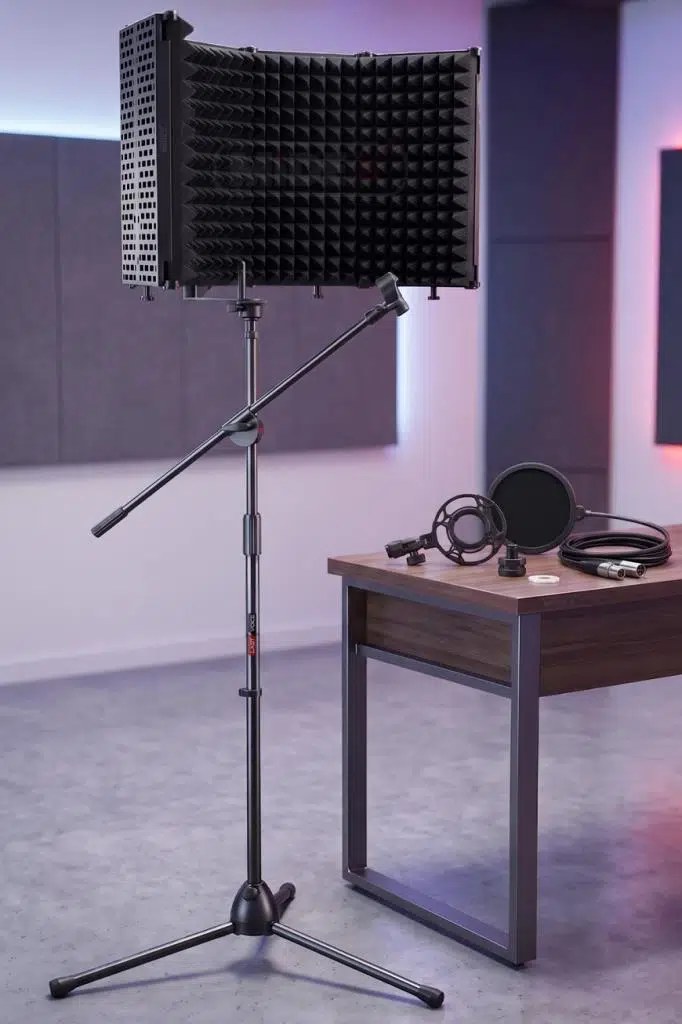 Midex PF-43X Set Mikrofon Ses Yalıtım Paneli (69x26cm) Stand Filtre Shock Mount XLR Kablo Sünger
