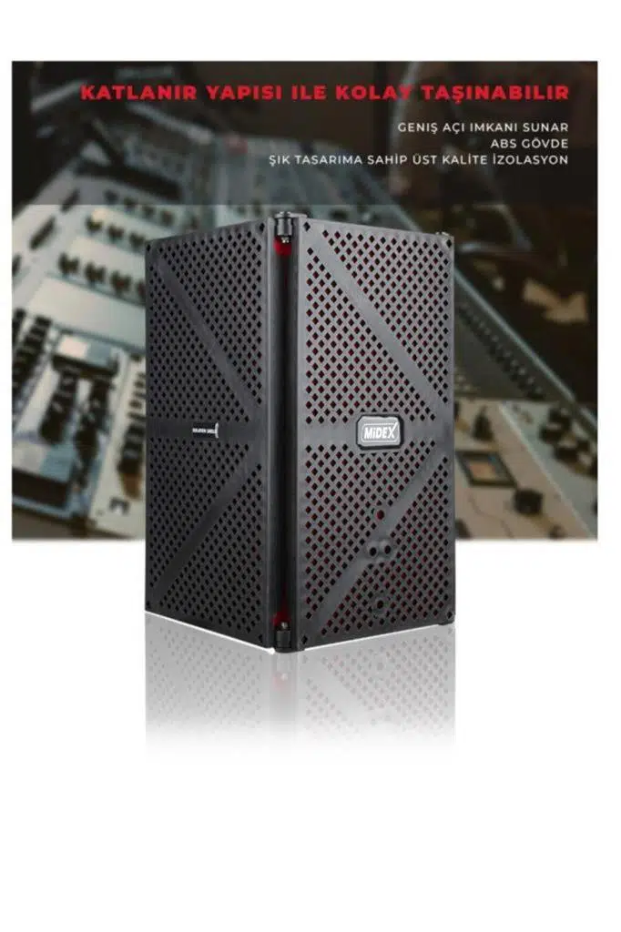 Midex PF-44 RED Mikrofon Ses Yalıtım İzolasyon Paneli 5 Bölümlü (75x30 cm)