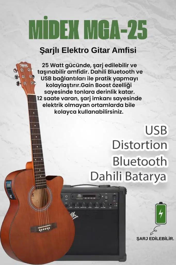 Midex Phx-188AMP Elektro Akustik Gitar 4/4 (Amfi GİGBAG Tuner Askı Capo Jak Kablo) Midex Phx-188AMP Elektro Akustik Gitar 4/4 (Amfi GİGBAG Tuner Askı Capo Jak Kablo)