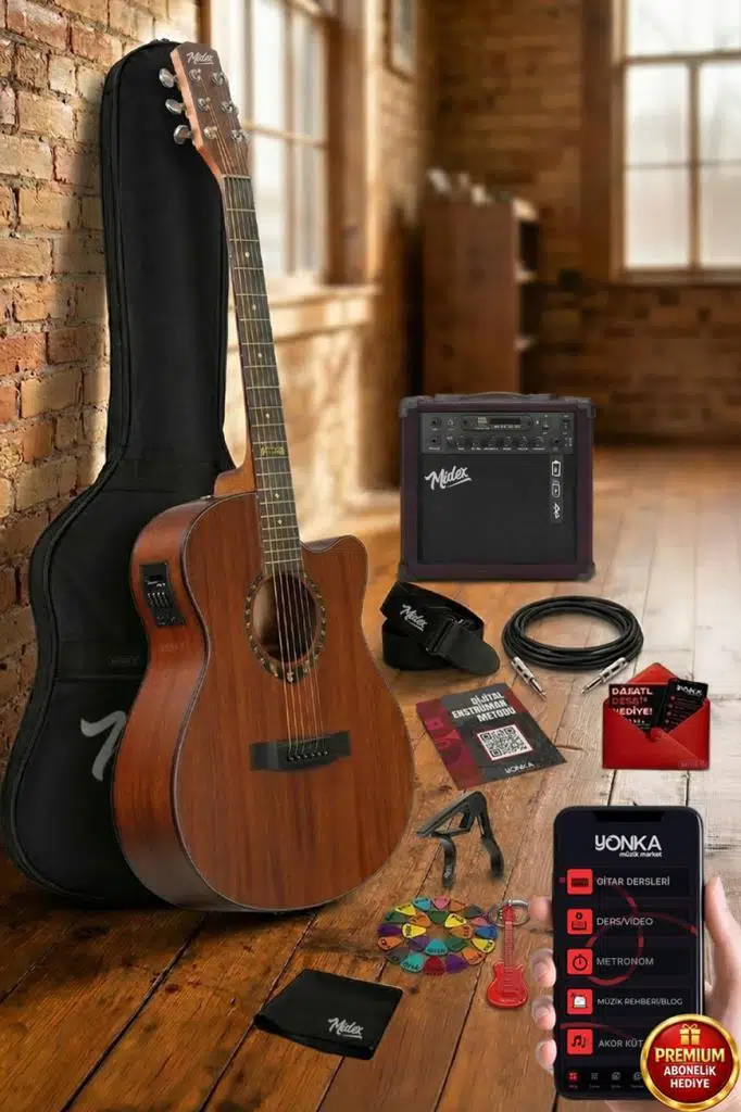 Midex PHX PRO-AMP Amfili Yüksek Kaliteli Masif Elektro Akustik Gitar Seti Midex PHX PRO-AMP Amfili Yüksek Kaliteli Masif Elektro Akustik Gitar Seti