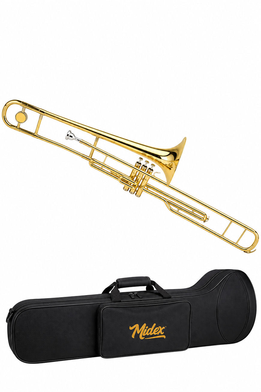 Midex Pistonlu Trombon Bb (Si Bemol) Nota Sehpası ve Telefon Tutuculu Set