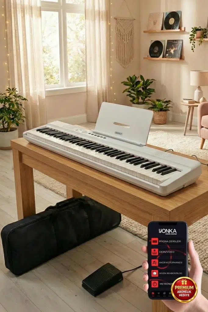 Midex PLX-120WH Yüksek Kaliteli Katlanır Taşınabilir Dijital Piyano