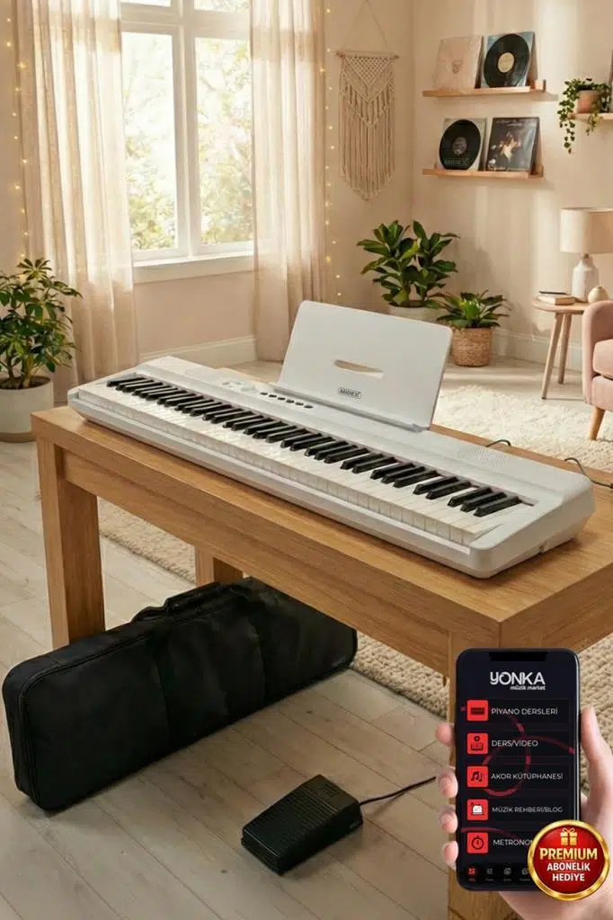 Midex PLX-120WH Yüksek Kaliteli Katlanır Taşınabilir Dijital Piyano